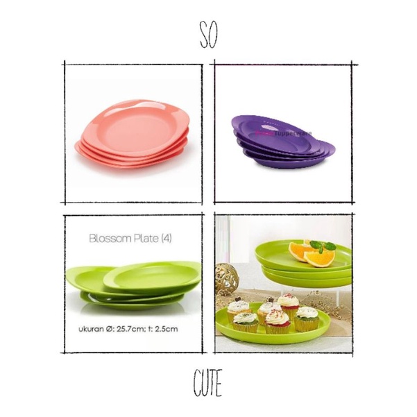 Tupperware Piring /Tupperware Plate ( 4 pc per set)