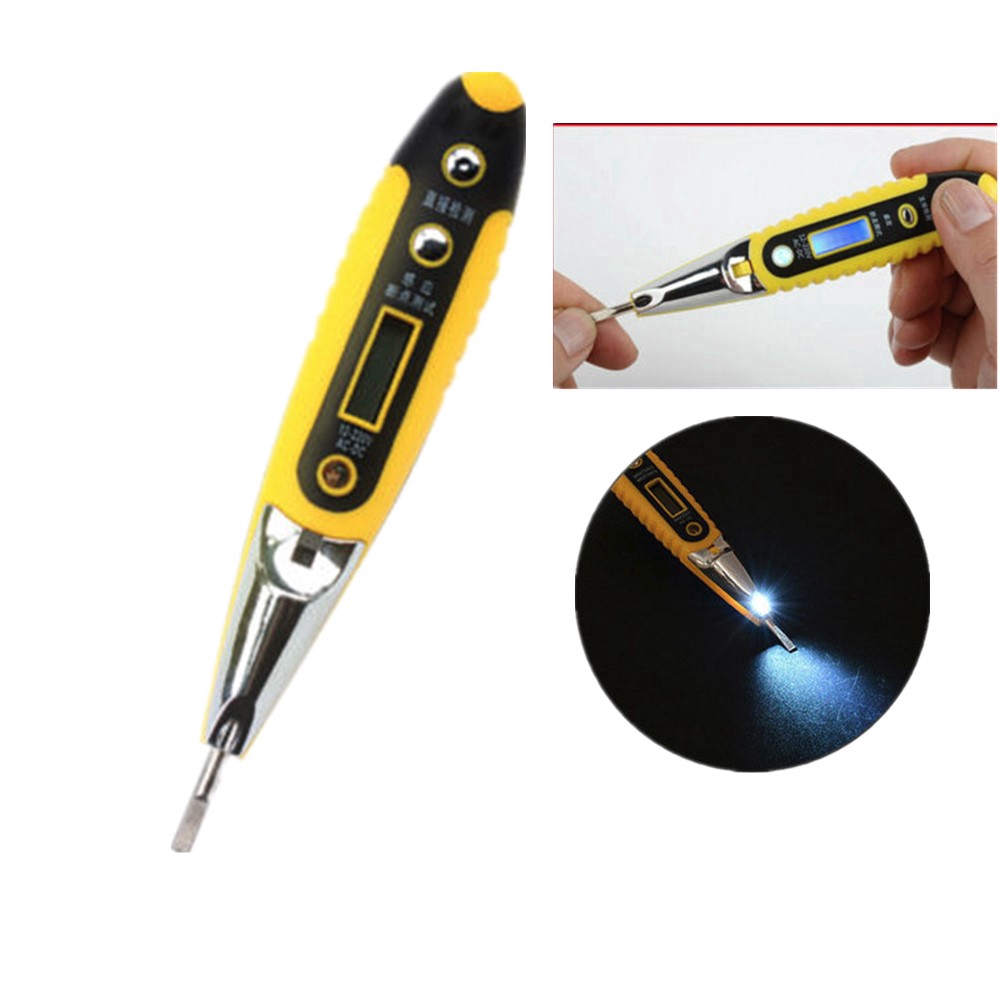 ✈【Fast/COD】✈ 12-250V LCD Digital AC / DC Non-kontak Listrik Uji Pen Detector Voltage Tester