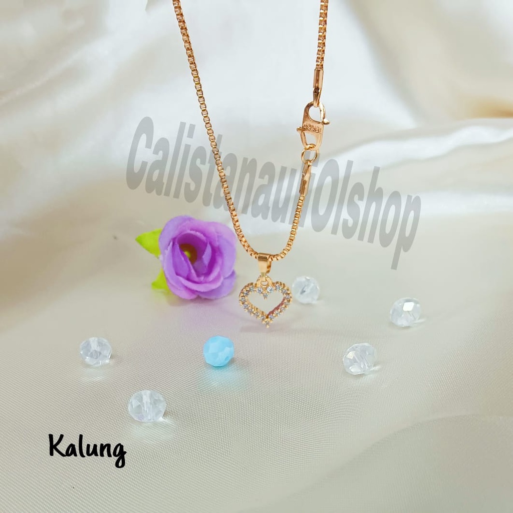SET DEWASA LOVE SILANG2 TENGAH SIMANIS PERHIASAN EMAS  KOREA ANTI KARAT DAN ANTI LUNTUR