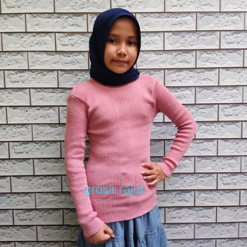 Atasan rajut anak  perempuan Sweater rajut anak turtleneck Amira TEBAL