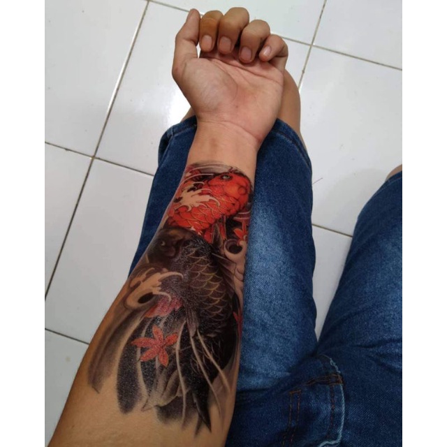 Tatto Temporary Ikan Koi Yakuza Jepang Tahan Lama Waterproof Shopee Indonesia