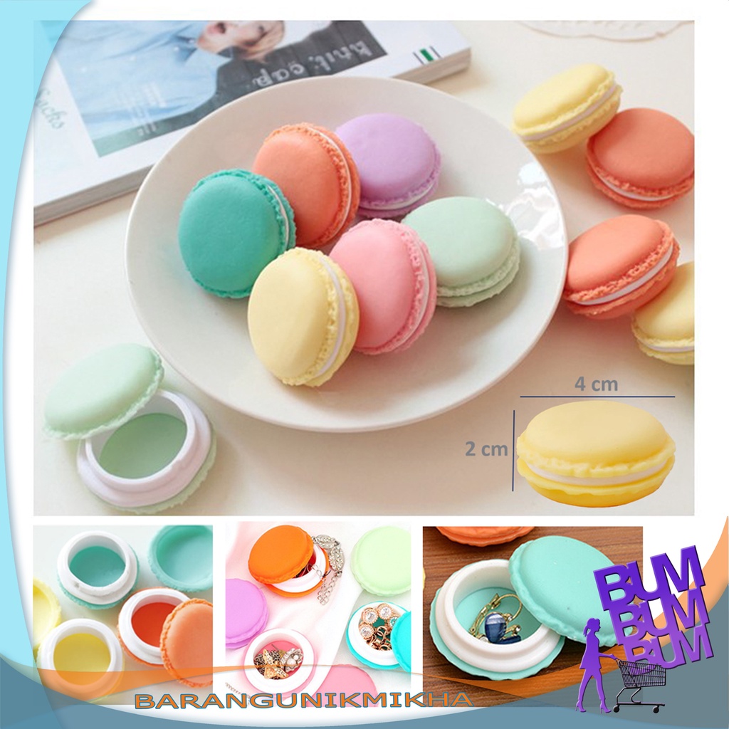 Kotak Penyimpanan Kalung Cincin Anting Bentuk MACARON Mini 4 cm - BUM