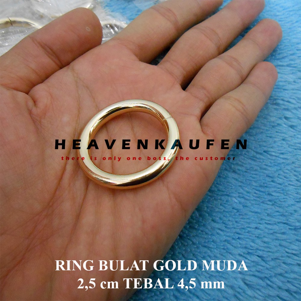 Ring Bulat / Ring O tas 2,5 cm Gold Muda Tebal 4,5 mm