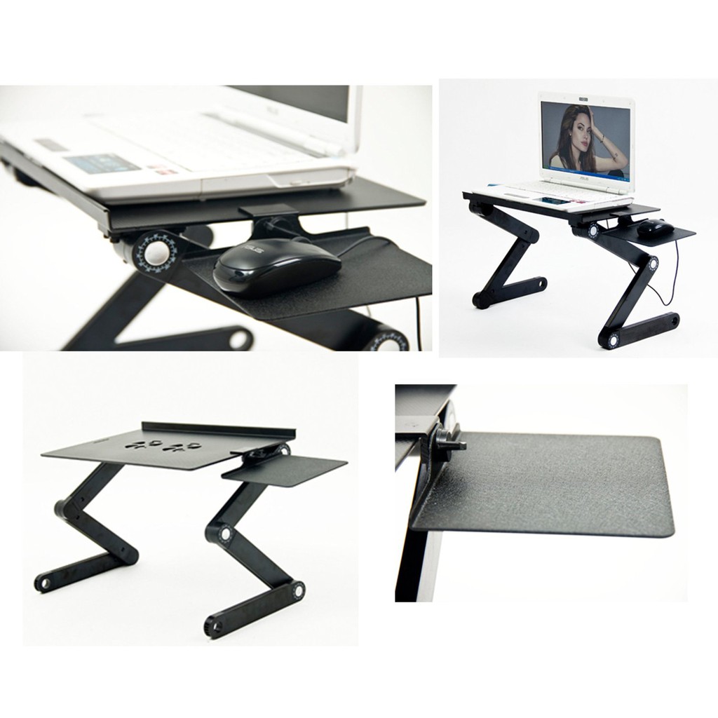 Multifunctional Aluminium Alloy Adjustable Portable Laptop Table Stand With Mouse Desk