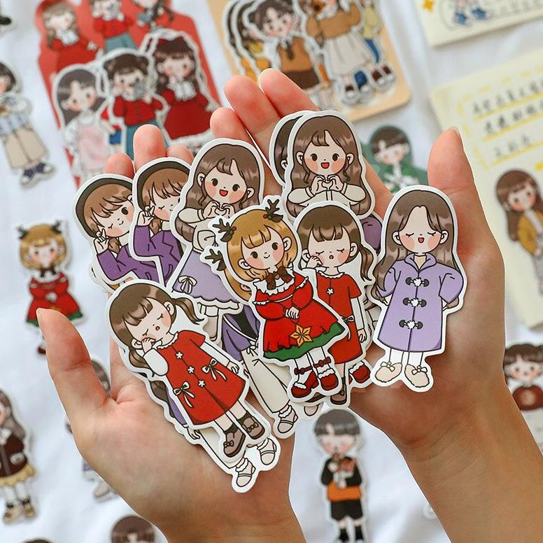 

[(BAYAR DITEMPAT) 20pcs Stiker Dekorasi Tema Pakaian Lucu Anti Air Untuk Empat Musim