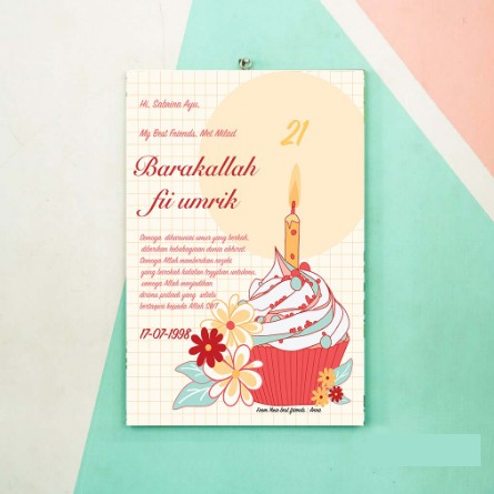 grosiramanah - Hadiah Ulang Tahun  Walldecor Custom Ukuran 20Cmx30Cm