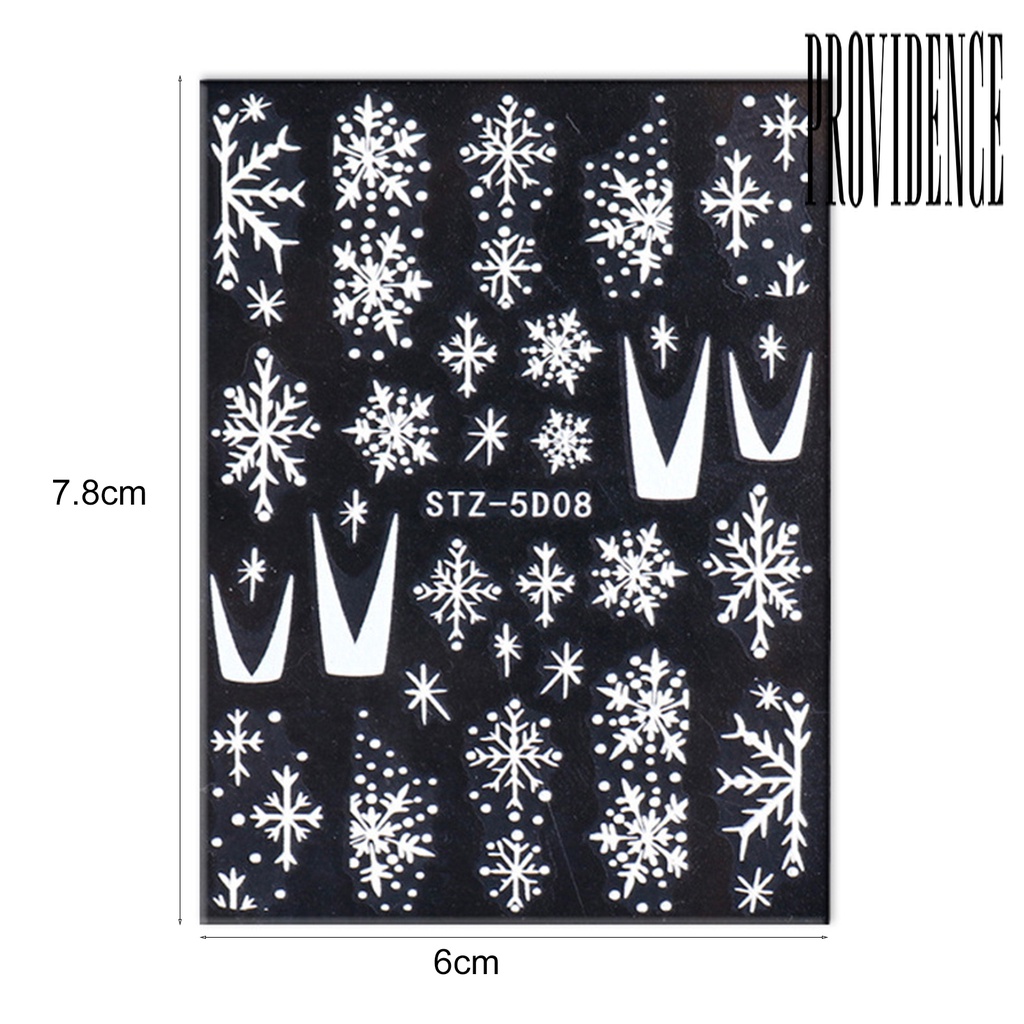 Stiker Kuku Motif Snowflake Natal Bahan Resin Tahan Pudar Untuk Dekorasi Nail Art