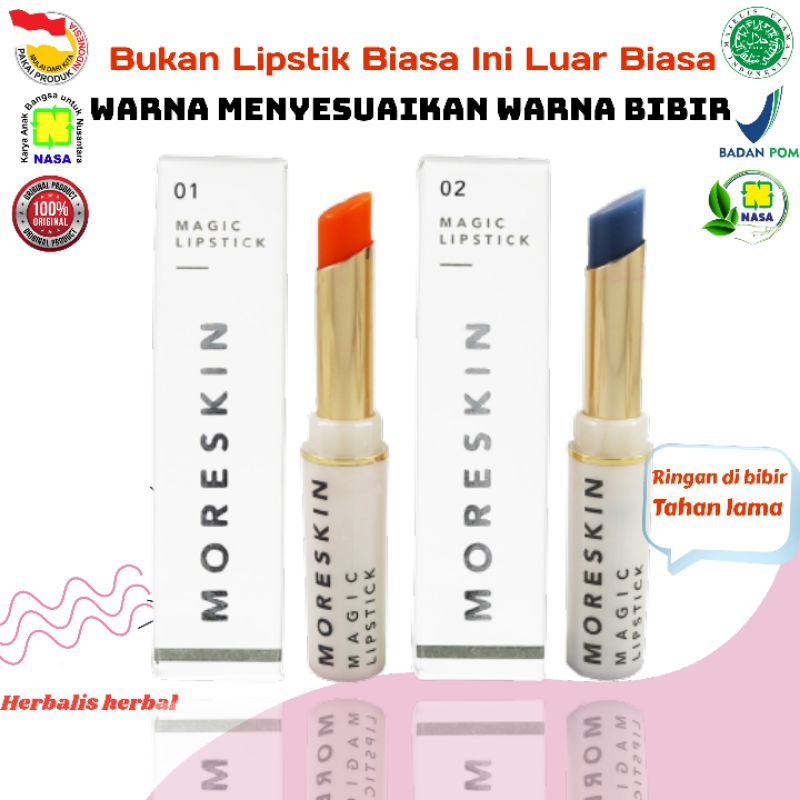 Moreskin magic lipstik original NASA / lipstik ajaib bisa berubah warana / lipstik original moreskin