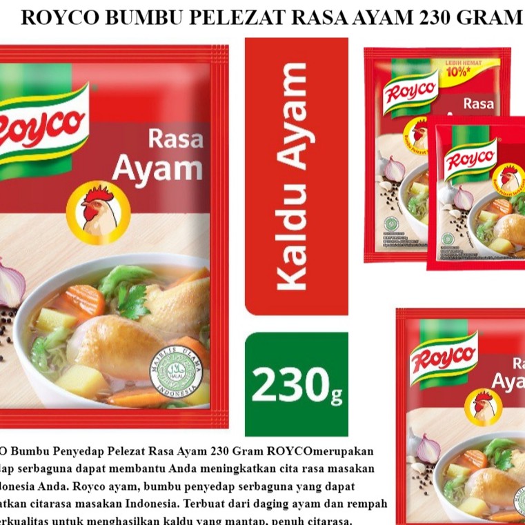 Royco Bumbu Penyedap Makanan Rasa Kaldu Ayam 220 Gram