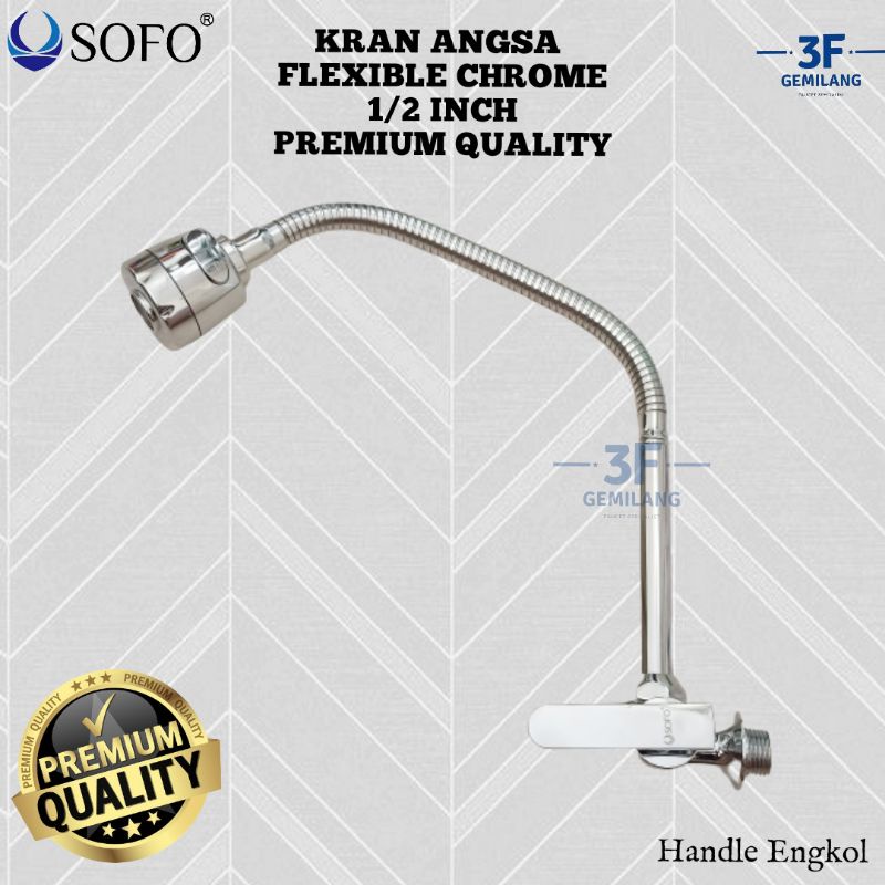 Sofo - Kran ANGSA WALL CHROME FLEXIBLE MODERN 1/2 INCH PREMIUM QUALITY