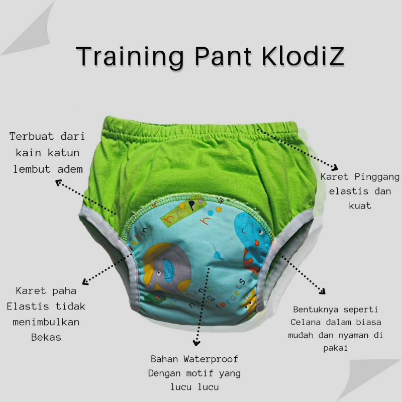 Training Pants Clodiz size M / L Celana Tatur Celana Toilet Training Clodiz