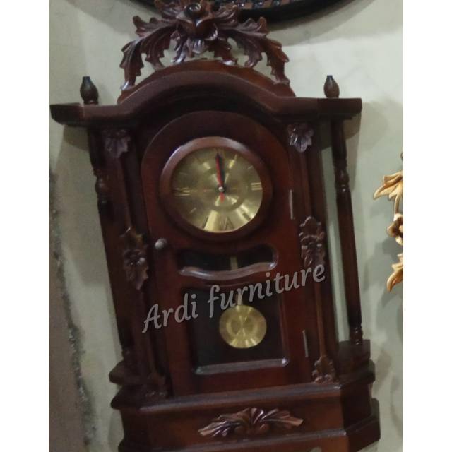 Jam ukir kayu jati jam dinding jam hias dekorasi dinding mebel jepara