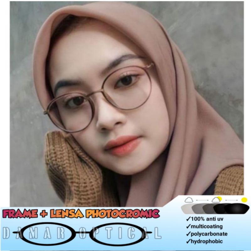 KACAMATA FRAME HAZEL 8247 | KACAMATA MINUS WANITA | KACAMATA PAKET + PHOTOCROMIC | KACAMATA ANTIRADI