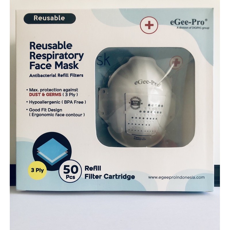 Masker N95 Grade eGee-Pro (GP320) + 50 pcs Refill Filter Cartridge