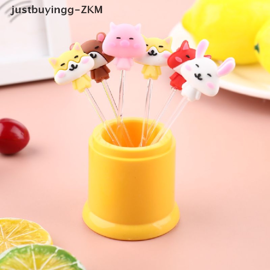 [justbuyingg] 8pcs Lunch Cartoon Kid Fruit Fork Princess Snack Cake Dessert Toothpick Bento [zkm]