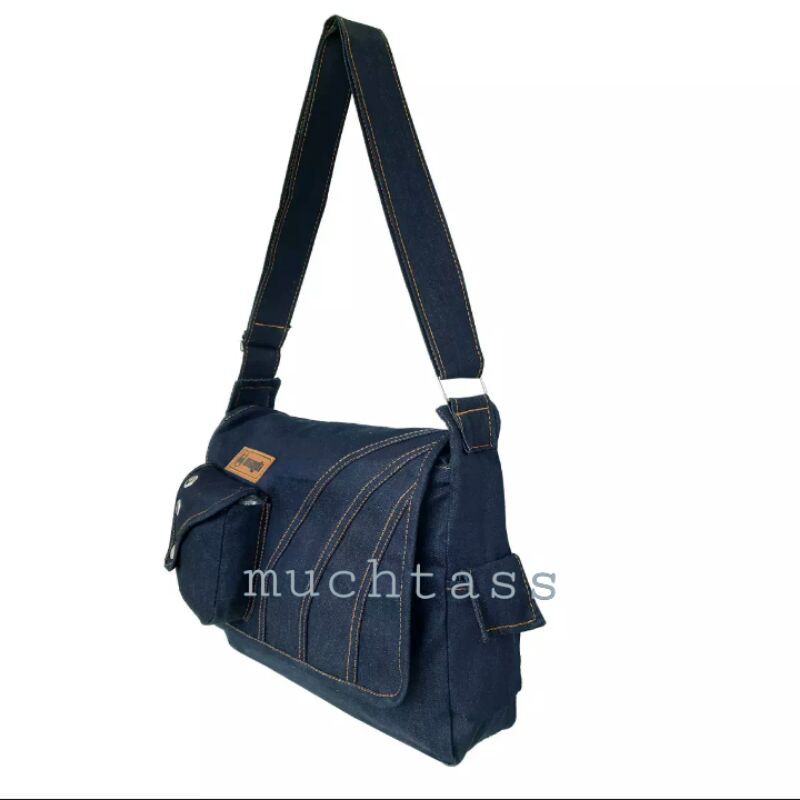 Tas Selempang Bahan Jeans Tas Pria Tas wanita Tas messenger Tas sekolah Tas kuliah Sling bag