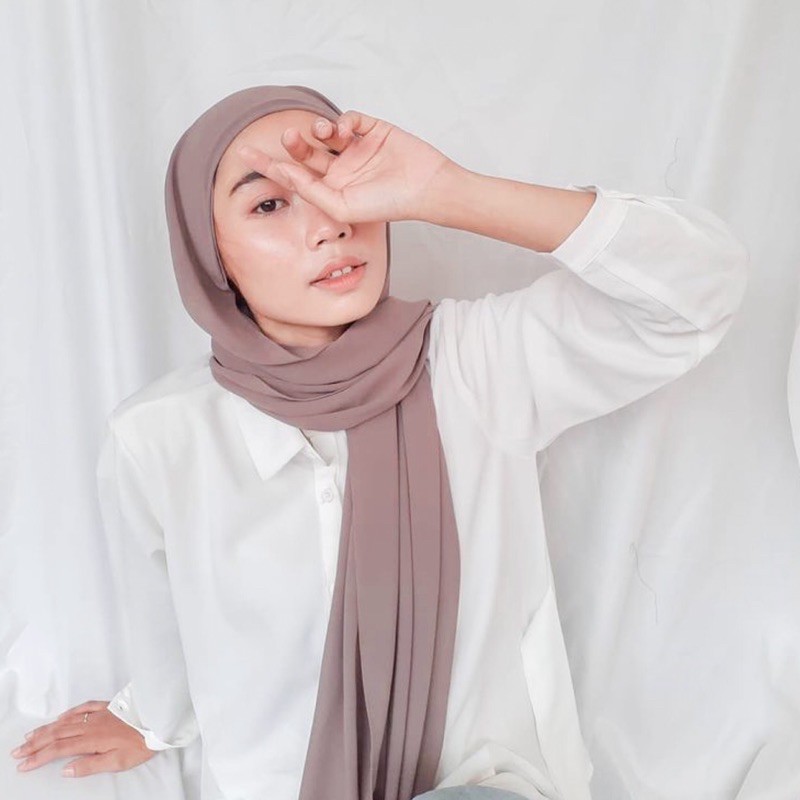 Pashmina 2 in 1 + inner (pashmina yang dijahit menyatu dengan innernya)