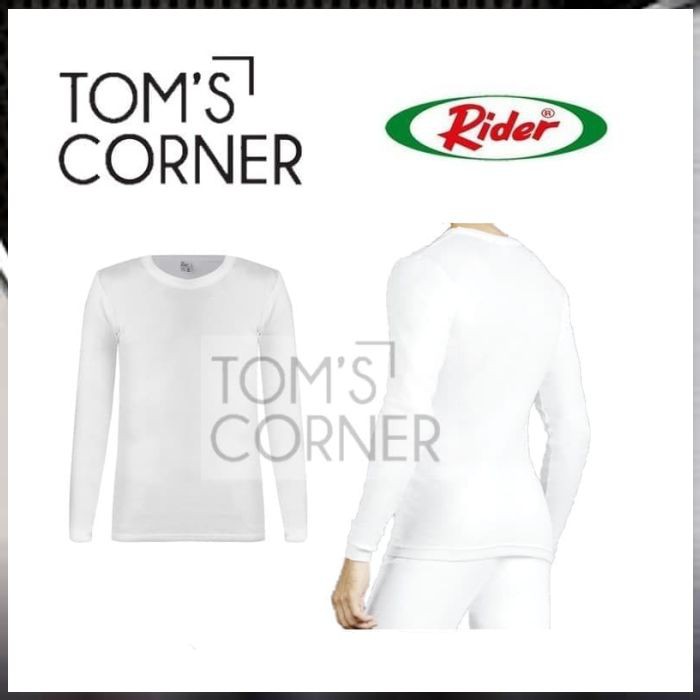 BS KAOS OBLONG LENGAN PANJANG RIDER | PAKAIAN DALAM MUSIM DINGIN | R221B - Putih M