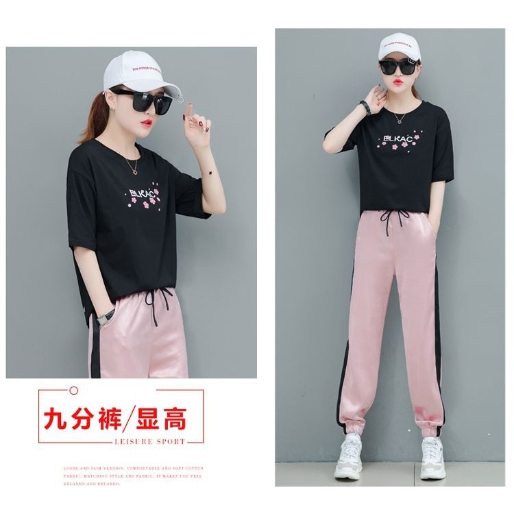 [baju wanita korea]  SPORTY SET Setelan Olahraga Baju Atasan Kaos Celana Training List