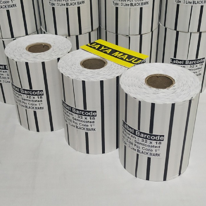 

LABEL BARCODE 32 X 18 BLACK MARK 3 LINE CORE 1" ISI 5.000 PCS