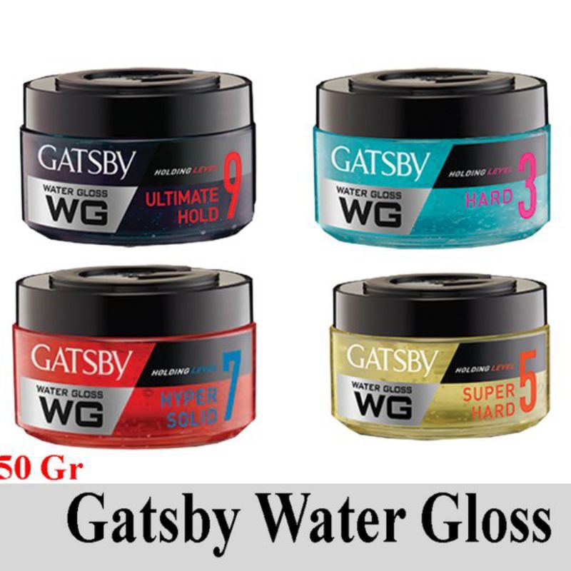 Gatsby Water Gloss Super Hard Soft Hyper Solid WG Merah Kuning Biru 75gr