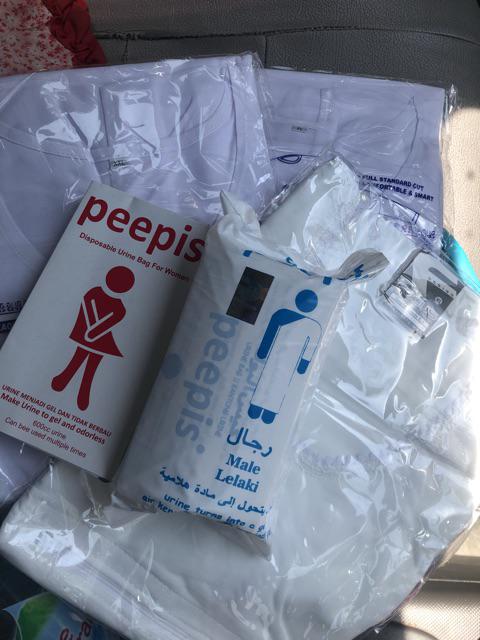 Peepis Kantong Urine Pipis Kencing Toilet Darurat Pria 5 Pcs/perlengkapan Haji Dan Umroh/urine Bag