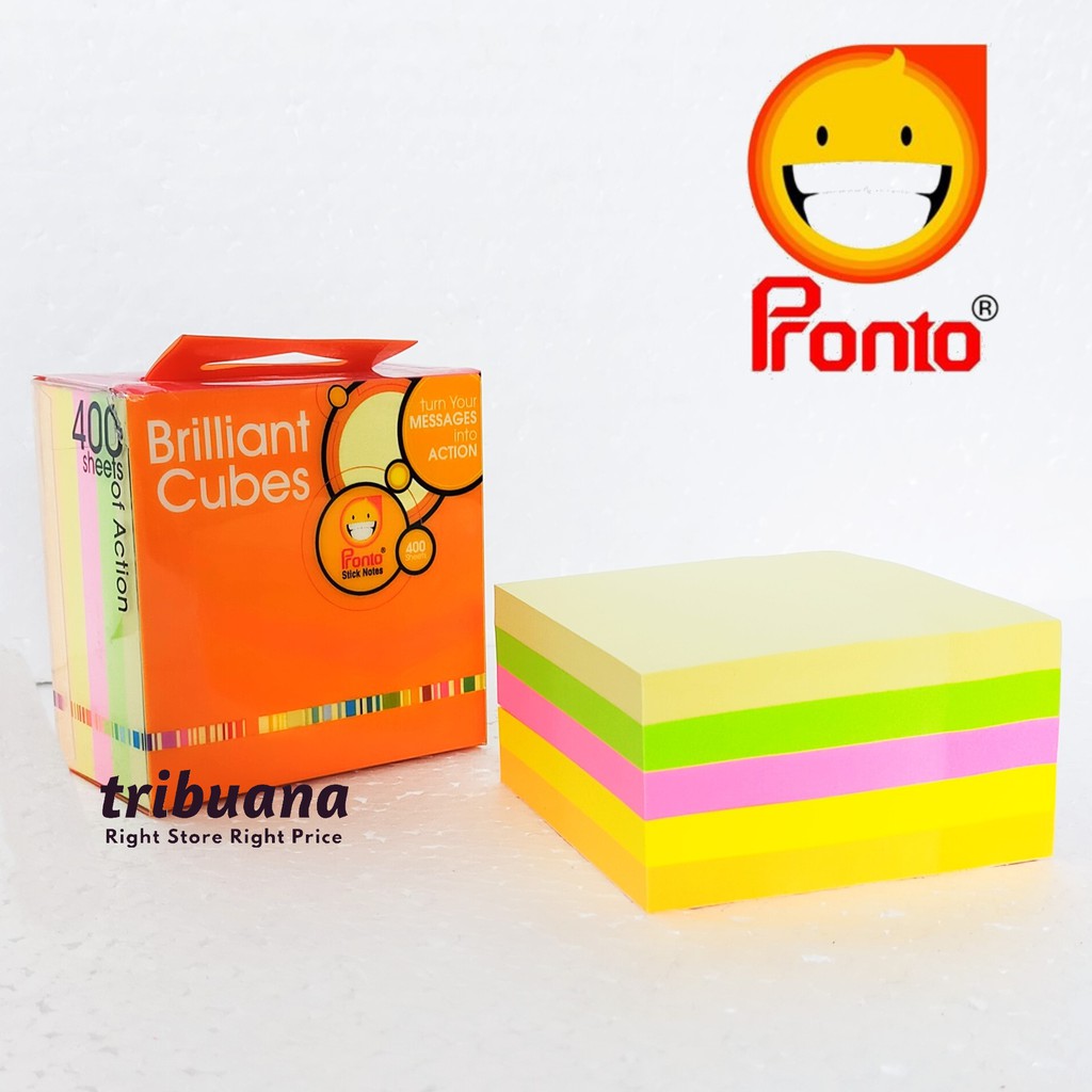 

Pronto Brilliant Cubes / Memo & Sticky Notes 75x75mm 5 Colors