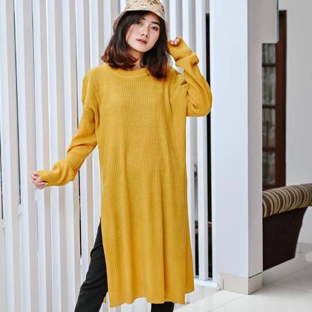 CUCI GUDANG!! Tunik Slit Rajut / Tunik Knited Belah