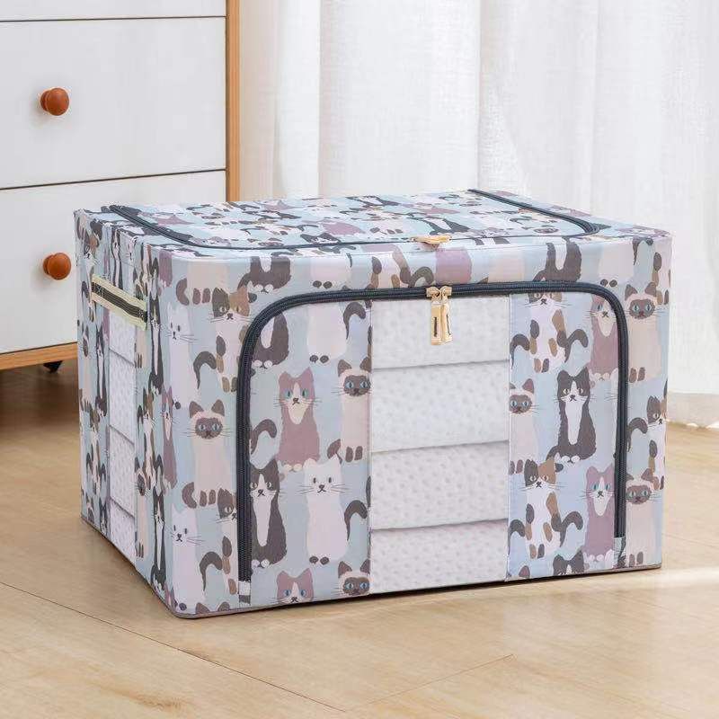 dc88 Tempat Penyimpanan Pakaian Bedcover Mainan / Storage Box 66L frame Baja Double Zipper