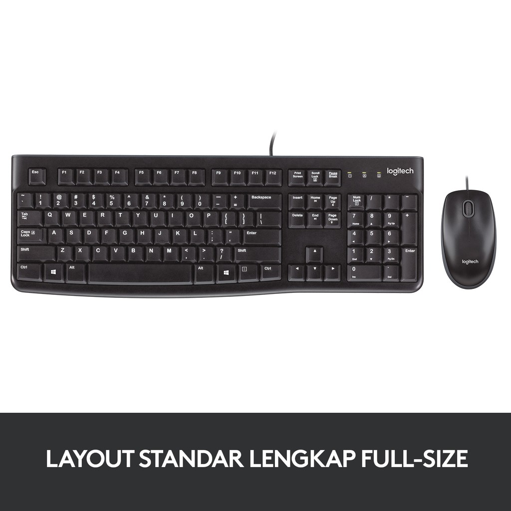 Logitech MK120 Keyboard Mouse Combo USB kabel Original