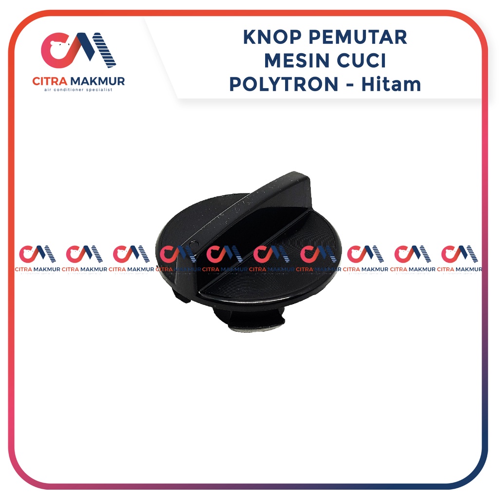 Knop Pemutar Polytron Hitam Silver perak Metal kilat Tombol Mesin Cuci PWM 9058