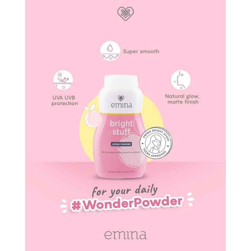 ⭐BAGUS⭐ EMINA Bright Stuff | Toner Face Wash Moisturizing Tone up Loose Powder Serum Acne Prone