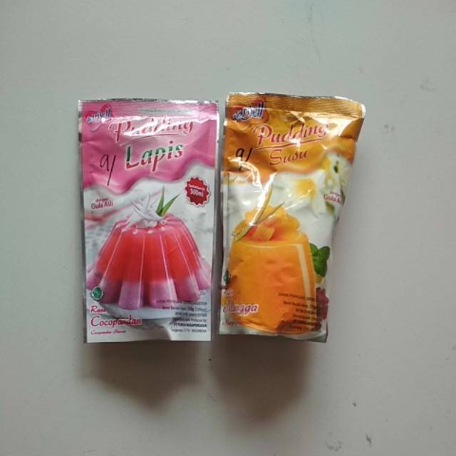 

Pudding mangga, cocopandan, coklat, pandan, coklat belgian, redvelvet