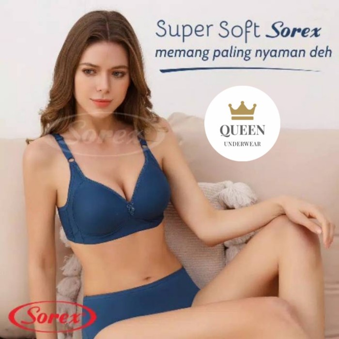 NEW Bra Sorex Tanpa Kawat Super Soft Bh 17239 original - Hitam, 40/90