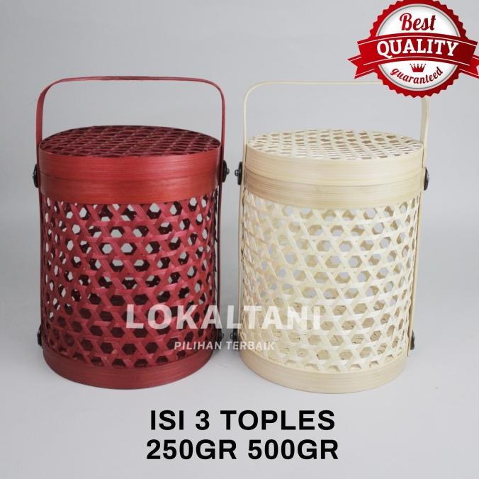 

Hampers Bambu/Keranjang Anyaman/Anyaman rantang/segienam merah
