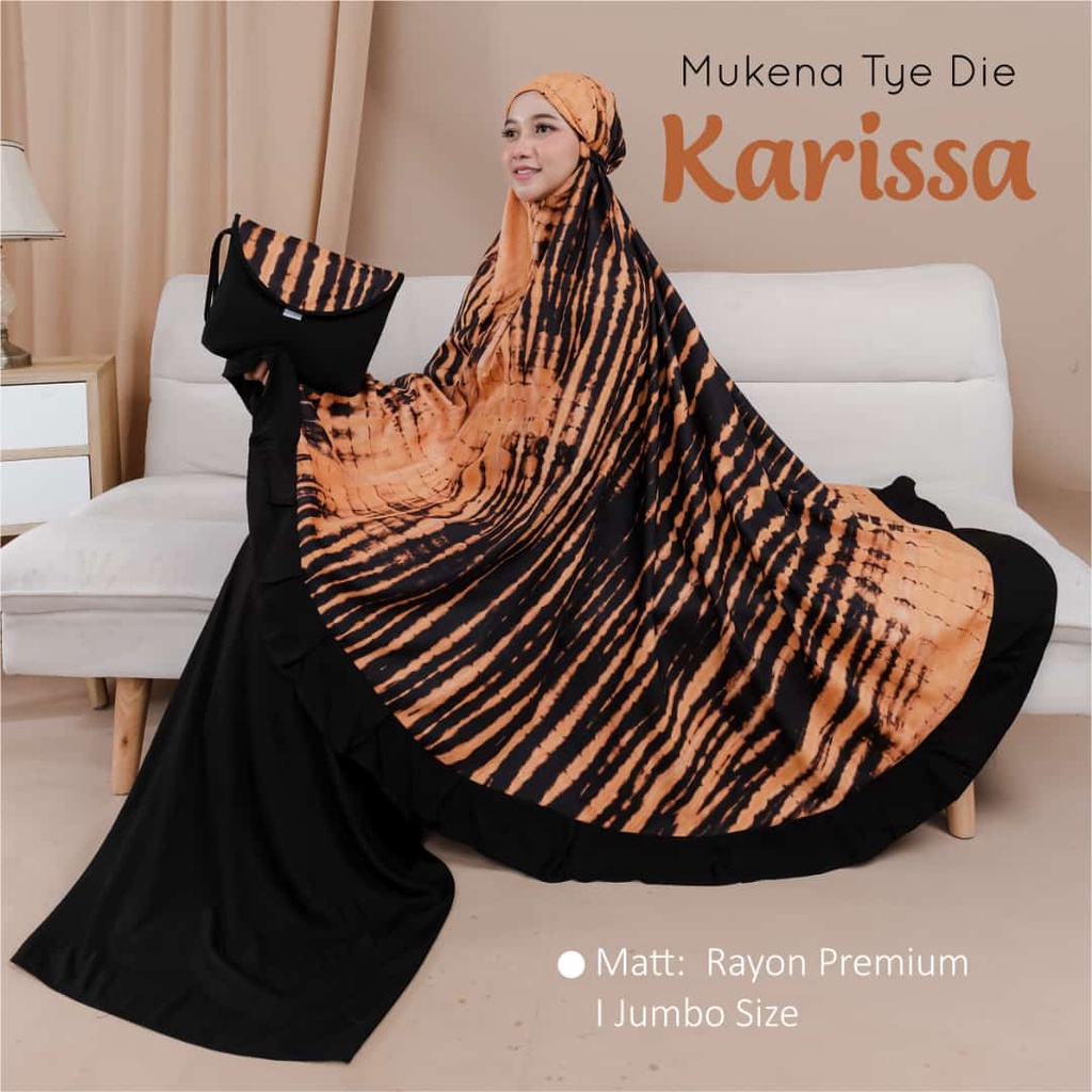 Mukena Bali Dewasa Rampel Jumbo Hitam Tie Dye Terbaru Bagus Free Tas