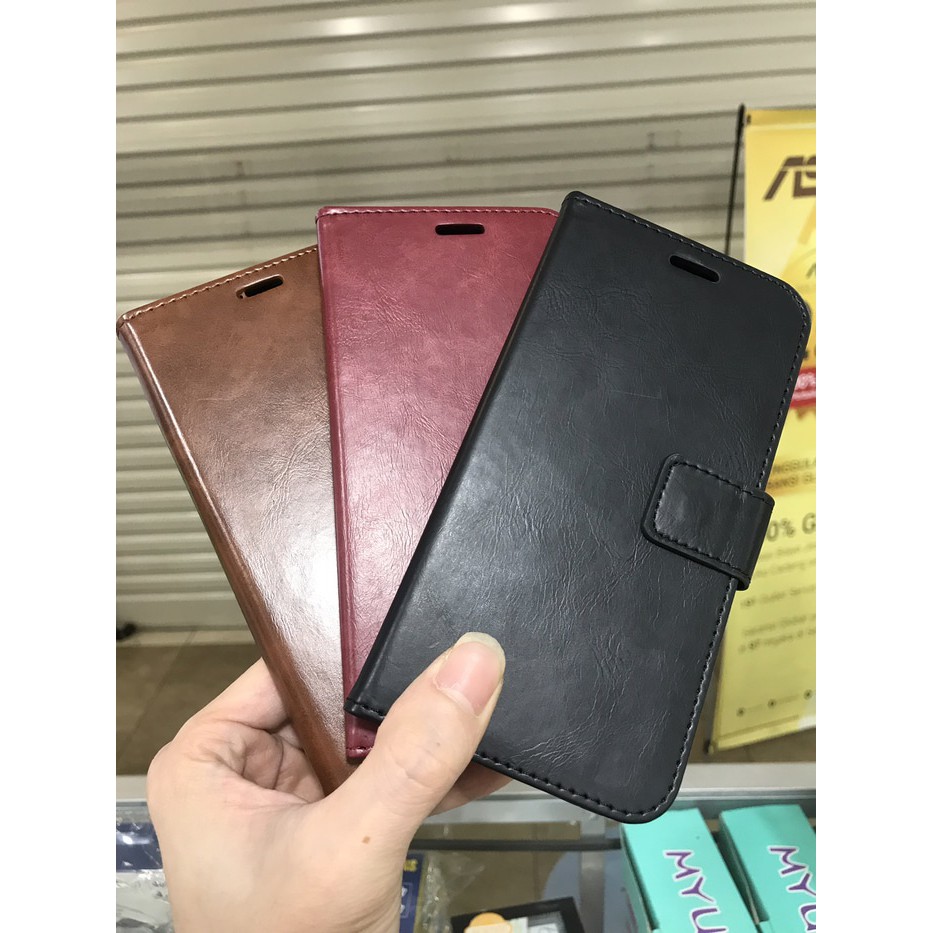 Flip wallet leather kulit dompet case oppo f9