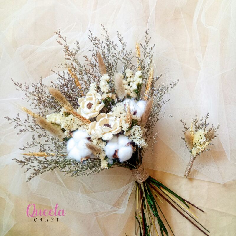 Buket Bunga Kering/Buket Wedding/Buket Prewedding/Buket Rustic/Dried Flower Bouquet