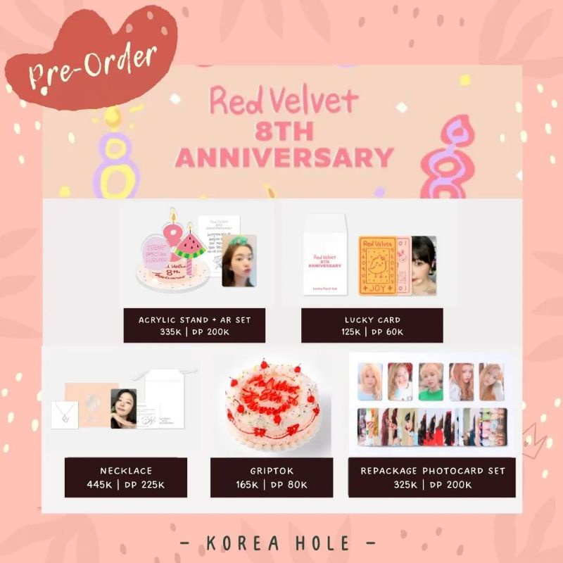 [BACA DESKRIPSI] PO MD Merchendise Red Velvet 8th Anniversary MD