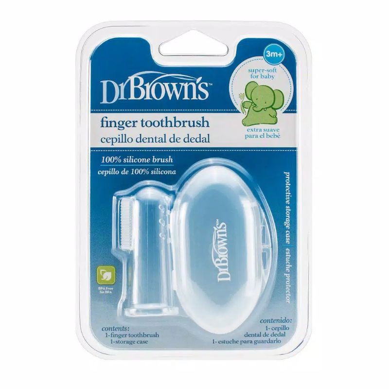 Dr.Brown's Silicone Finger Toothbrush With Case | Sikat Lidah Bayi