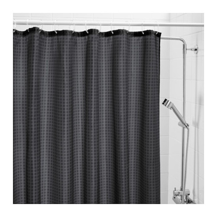 Tirai Shower Kamar Mandi IKEA SAXALVEN Hitam Curtain 180x200cm