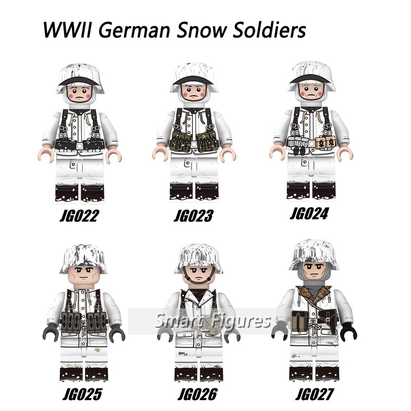 Mainan Action Figure Minifigures WWII Tentara Jerman Motif Camo Salju