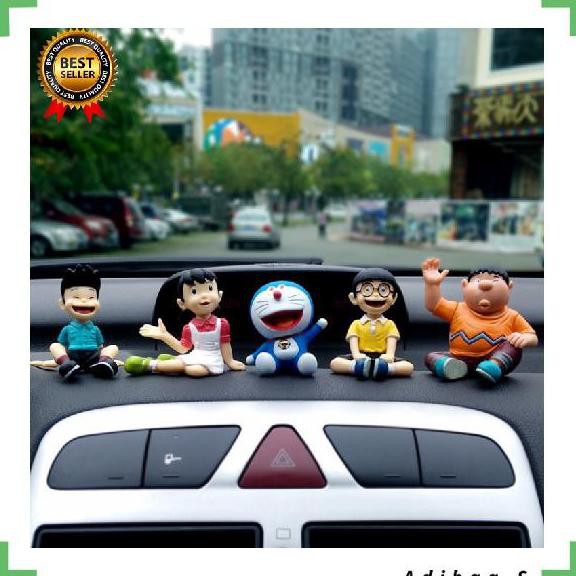 New 5Pcs Set Doraemon Cartoon Car Ornaments Action Figure Toys Agengtri426Shop