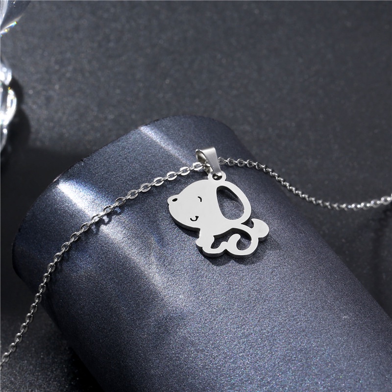 Stainless steel anjing kalung lucu gadis Jepang klavikula rantai tren kartun anjing kalung baru perh