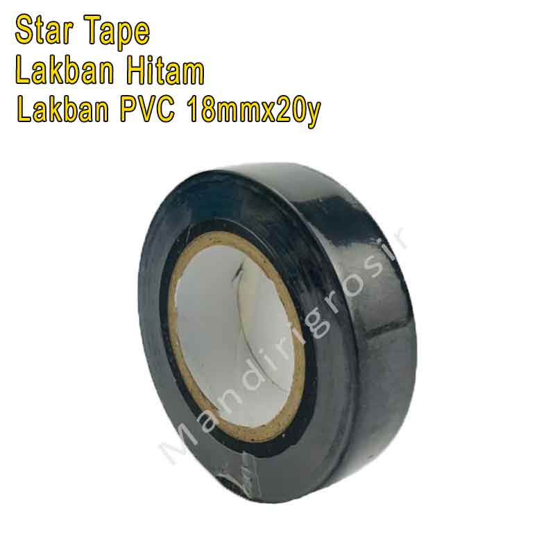 Lakban Hitam * Star Tape * Lakban PVC * 18mm x 20yard