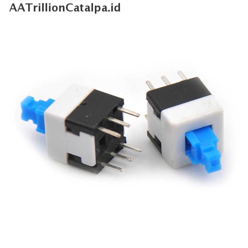 10 Pcs Tombol Saklar Kunci Otomatis Model Baris Ganda Ukuran 8x8mm 6 Pin