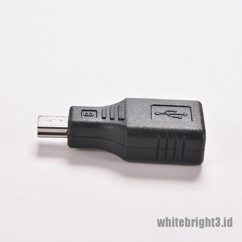 &lt; White3 &gt; Hub Kabel Jaringan USB 2.0 A Female Ke Mini USB B 5 Pin Male