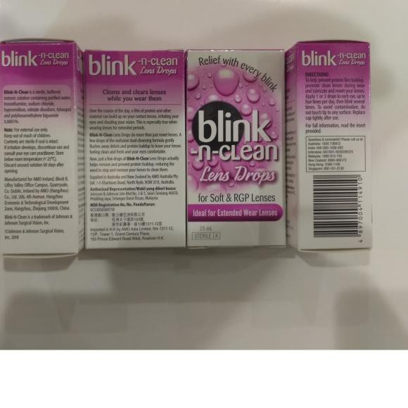 ☜ Blink n Clean Lens Drops Tetes Mata Soft & RGP Lens ♂