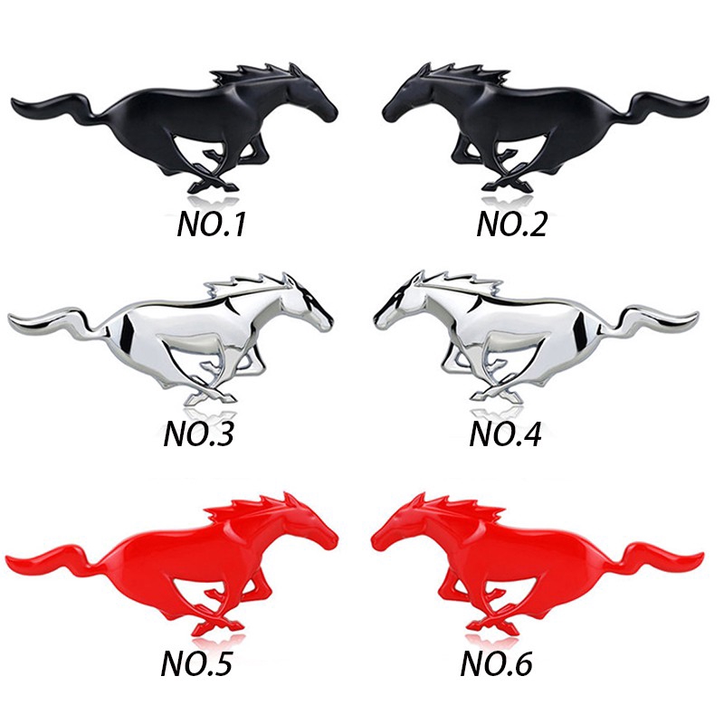 Night knight Stiker Emblem / Badge Motif Kuda 3D Bahan Metal untuk Mobil Ford Mustang