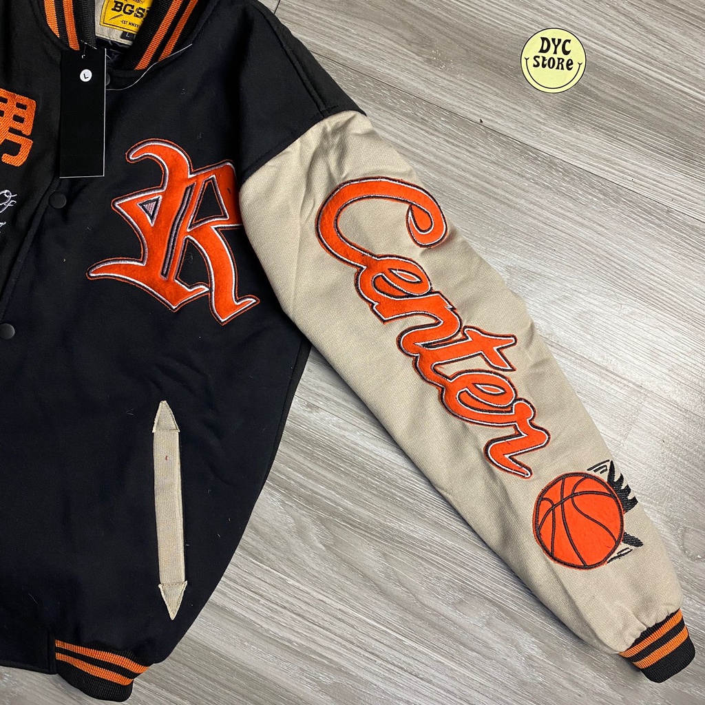 JAKET PRIA WANITA BASEBALL BOMBER VARSITY ORIGINAL BGSR spesial art CENTER BASKET - JACKET VINTAGE VARSITY OVERSIZE